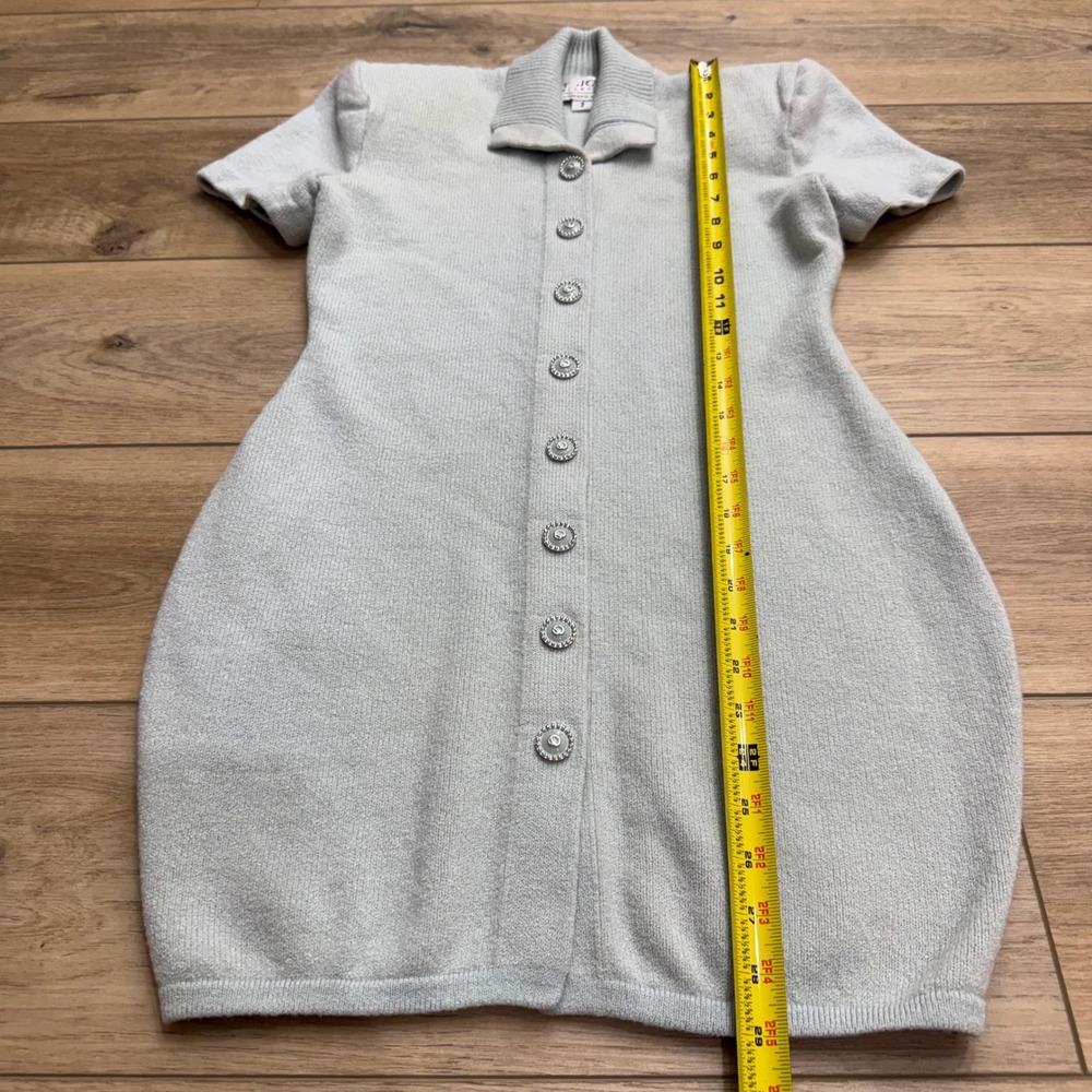 St John Collection‎ Vintage Powder Blue Santana Mini Dress Buttons Twee Luxury 2 - Picture 13 of 16